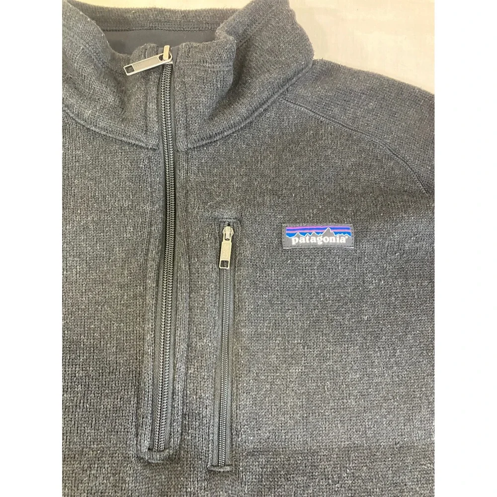 Patagonia Better Sweater 1/4 Zip Mens Medium Black Fleece Pullover Jacket 25527